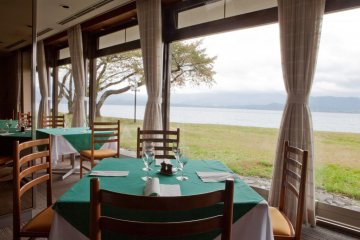 Stunning waterfront views from the dining room