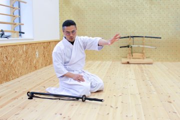 Mid-lecture with Yoshihiro Abe