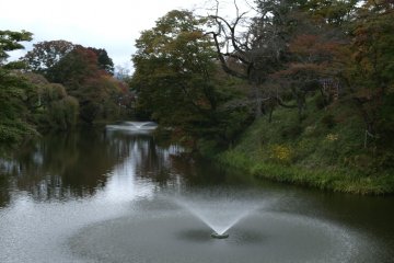 The ruins of Tanagura Castle: the moat and the earth bank