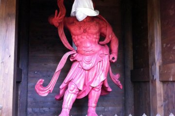 Why did this temple guardian have his face covered? I have no idea
