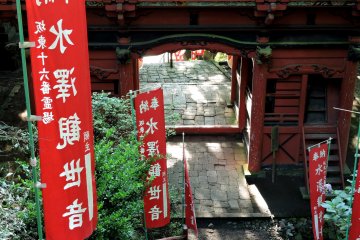 Looking down at the gate
