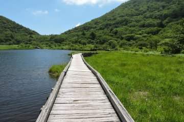 Following the walk-way