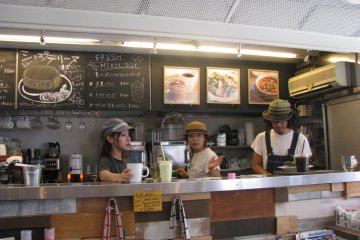 Young people in a cafe