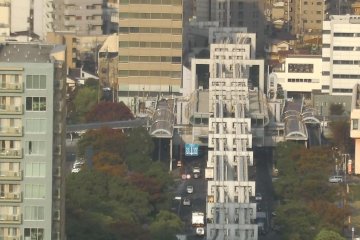 The monorail cutting through Chiba City