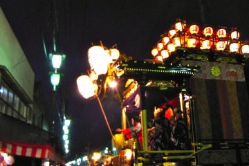 Float at the Kawagoe Matsuri at night-time