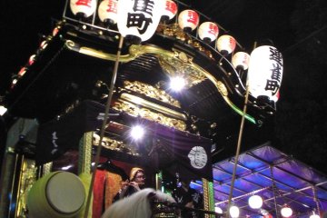 Float at the Kawagoe Matsuri at night-time