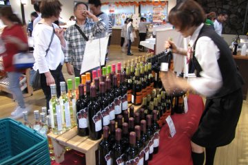 Visitors sample some of the delicious wines in the winery shop 