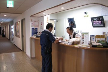 The friendly reception at the hotel