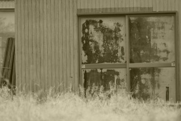 A tool shed’s window