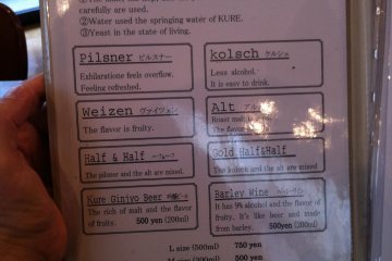 The beer menu