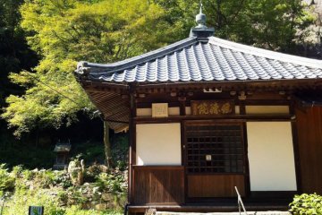 The temple and shrine below the falls