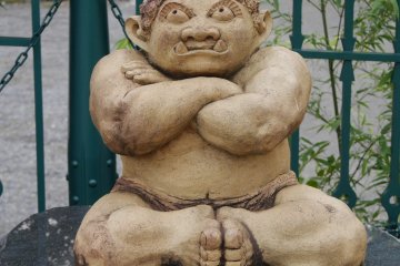 Kinugawa's "oni" (Devil) is a good looking fellow. This one is on the Fureai bridge.