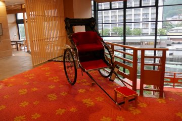 The owner had this authentic rickshaw made for the hotel. Rides are free on the weekends.