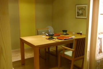 Private dining but i public dining area. 