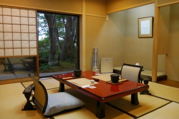 Inside a ground floor guest room.