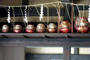 Kamidana (home Shinto altar) with Darumas