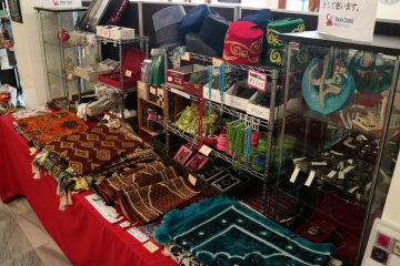 Gift shop selling prayer mats, hats and books