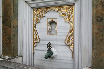 Water tap for people who want to take their ablusion before praying