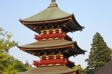 Pagoda in the rays of sunset
