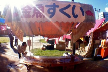 Preparing the festival games.