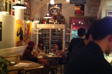 The restaurant gets pretty full on Saturday night