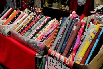 Locally made fabrics can be found