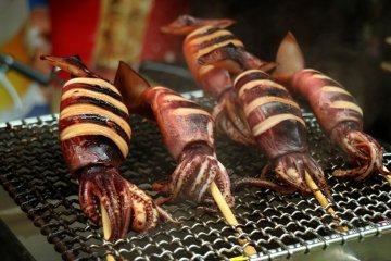 Barbecued squids