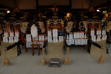 The 3 mikoshi waiting for the big day