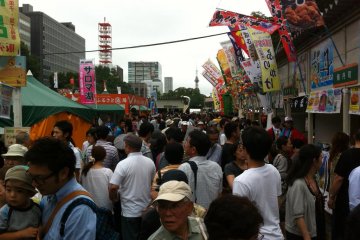 Visitors to the Autumn Fest in September jostle for space as they explore the many food offerings.