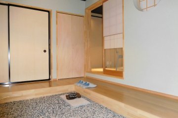 Extended genkan and cupboard space