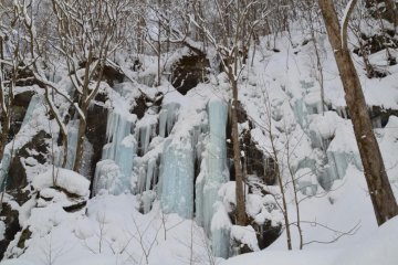 Frozen waterfall—really wonderful the blueish colour