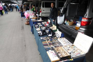 Watching the vendor sell his items