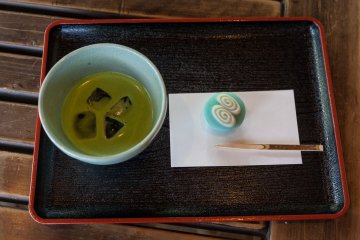 Ice-cold matcha and traditional sweets at Fukiage Chaya