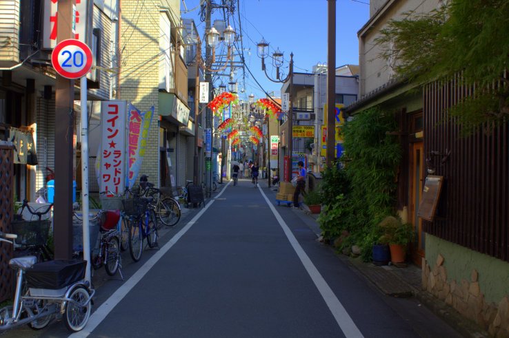 Typical shopping street in the area
