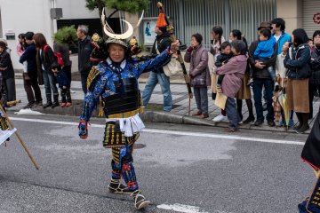 Traditional Samurai clothing with a smile