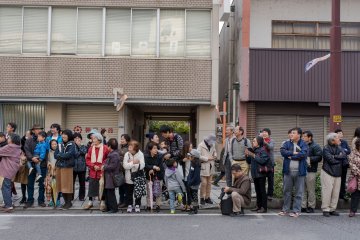 Locals waiting for the parade to commence