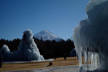 Mori Park Ice sculptures at Lake Saiko Bird Sanctuary