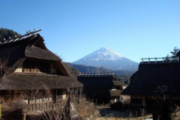 Iyashi no Sato, a traditional village on the western shores of Lake Saiko