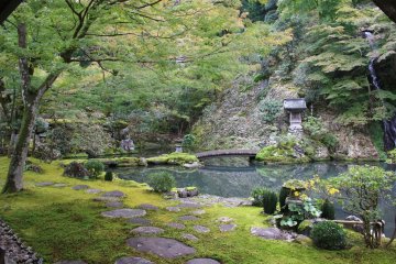 Le jardin vert du temple zen Jion Ji