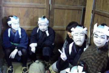 The stars of the theater share a quick smile before showtime.