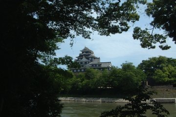 Le Château d'Okayama vu du Korakuen