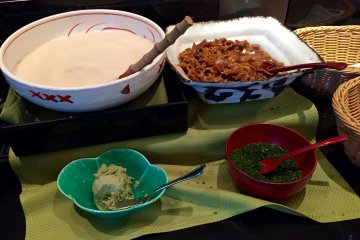 Grated mountain potato and other traditional foods