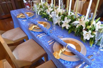 A nice Christmas dinner setting in the dining room