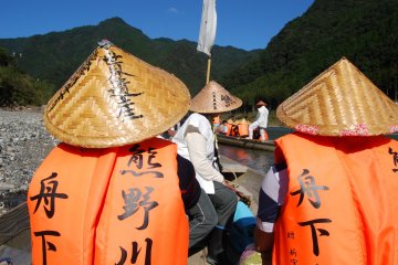 Riding down Kumano River