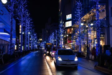 The start of the Blue Cave from Koen-dori, Shibuya