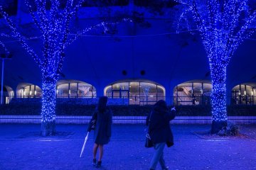The Blue Cave is also reflected off surrounding buildings