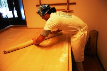 Spreading the dough evenly