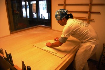 The layered dough is now ready for cutting