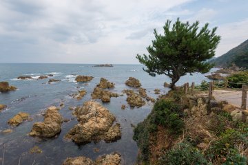 A view out into the Japan Sea on a cloudy day