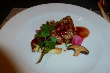 Le steak servi dans le dinner
